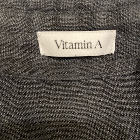 Vitamin A Playa Linen Oversized Shirt, Black - Picture 3 of 4